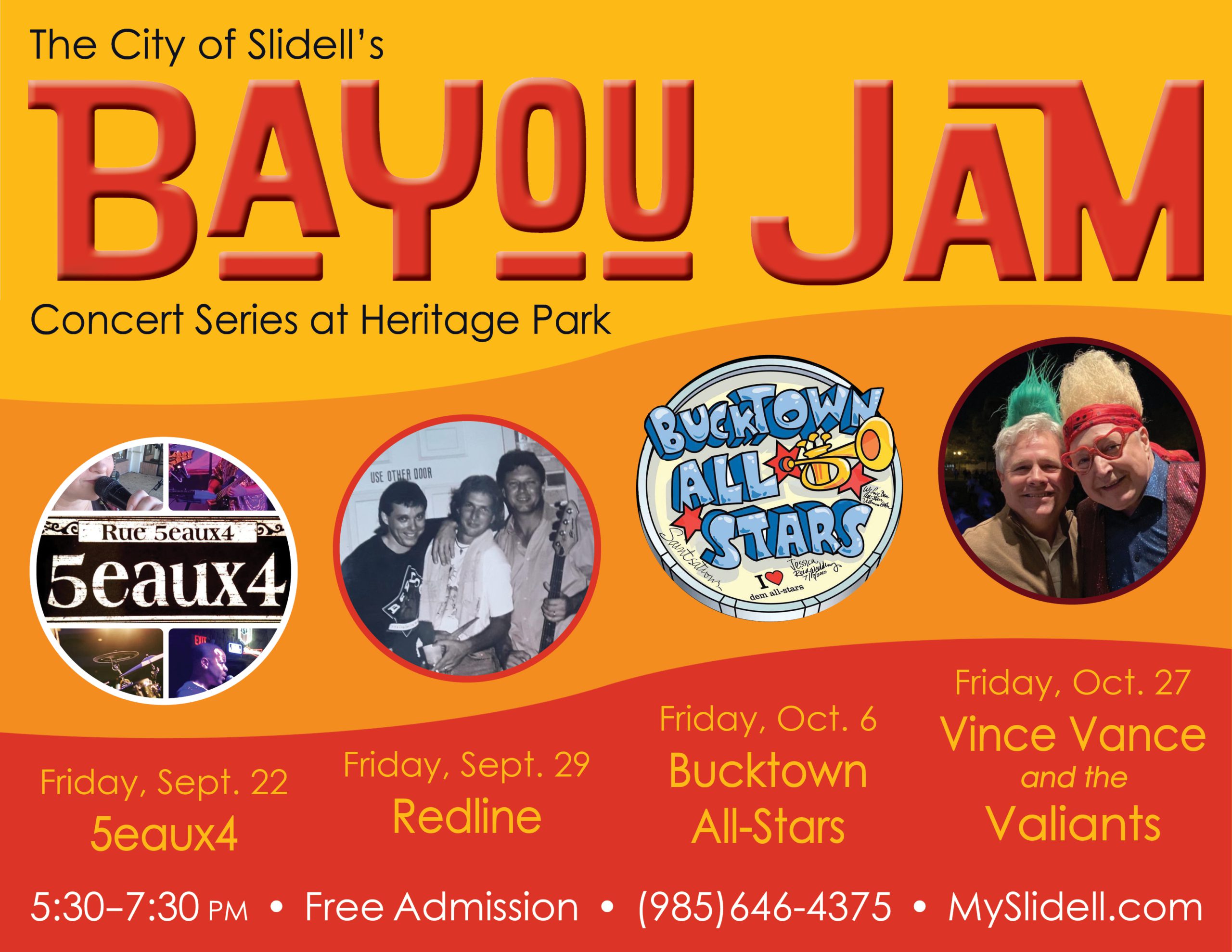 Bayou Jam Concert Series Returns on Friday, Sept. 22 featuring